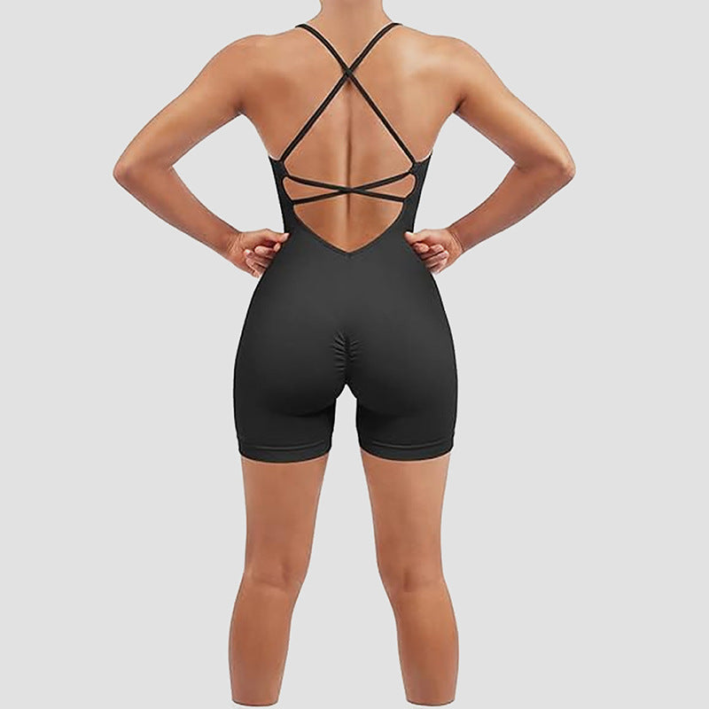 Women's Fashion Seamless Thread Yoga Jumpsuit