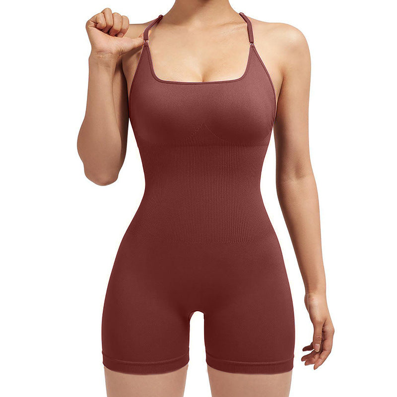 Women's Fashion Seamless Thread Yoga Jumpsuit