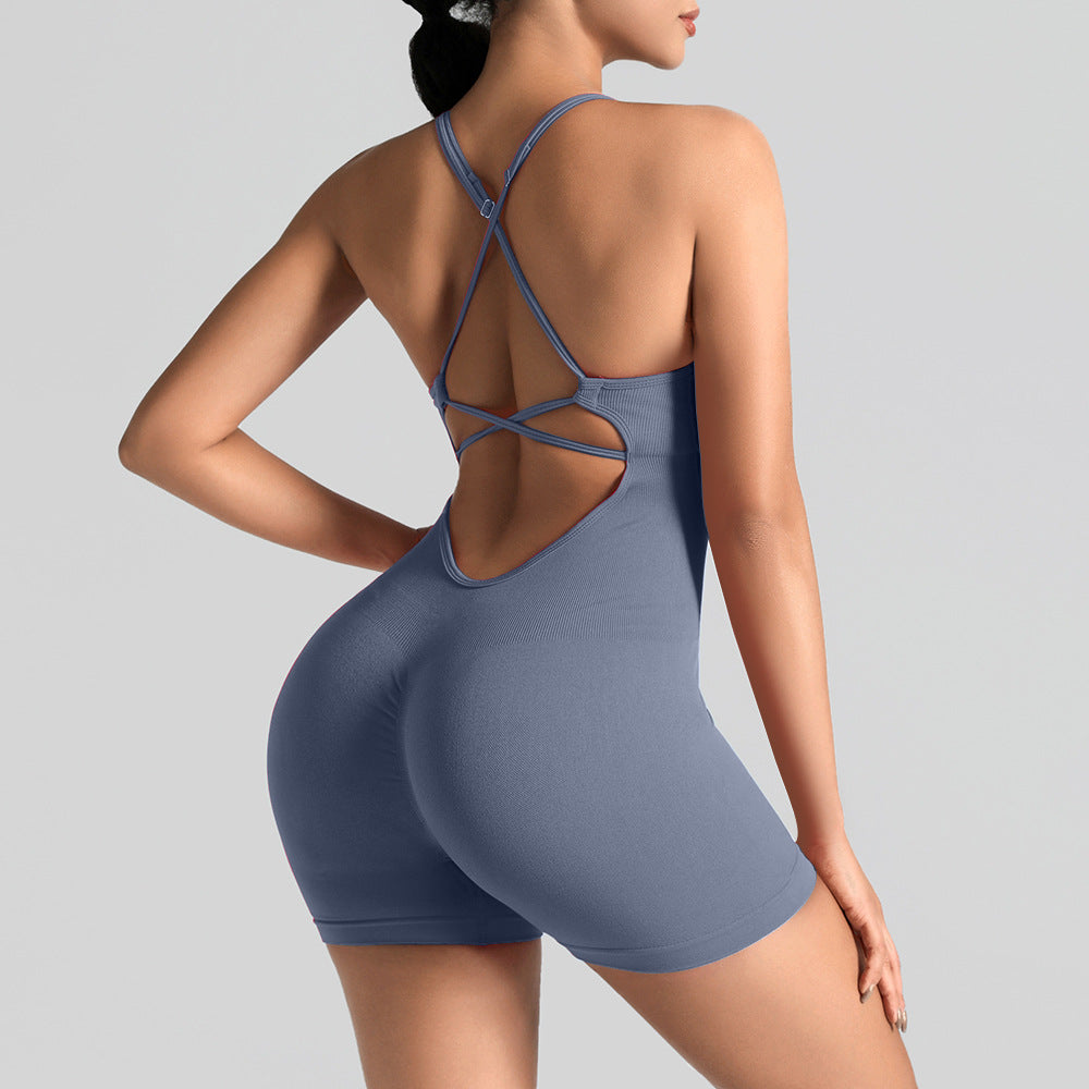 Women's Fashion Seamless Thread Yoga Jumpsuit